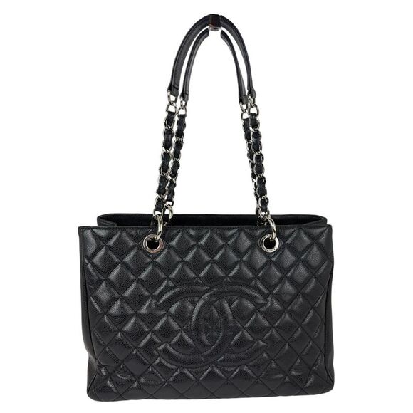 CHANEL Handbags - Chanel Caviar Quilted Black Grand Shopping GST Tote Bag